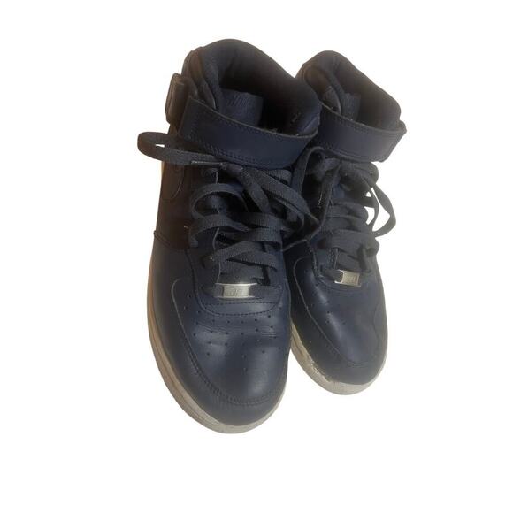Nike AF1 hi top hook and loop closure navy blue size 8 - Picture 5 of 7